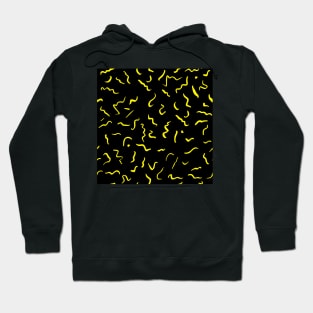 Artistic Squiggle Colorful Print Pattern Yellow Hoodie